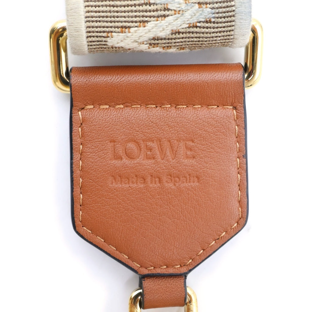 LOEWE(ロエベ) アナグラム ショルダーストラップ ブラウン×ベージュ ゴールド金具