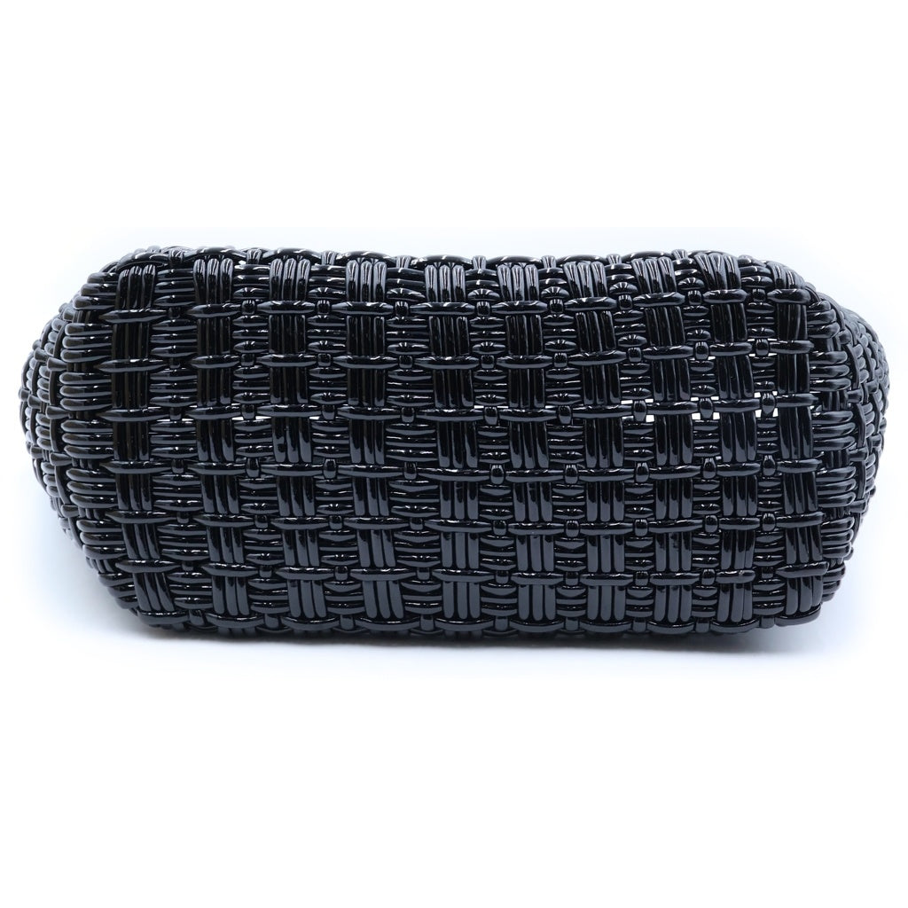 BALENCIAGA(バレンシアガ) ビストロS バスケット トートバッグ カゴバック ブラック エナメル 671346 シルバー金具 レディース