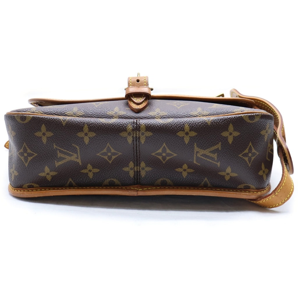 LOUIS VUITTON(ルイヴィトン) モノグラム ソローニュ ワンショルダーバッグ ブラウン レザー×PVC M42250 ゴールド金具 レディース