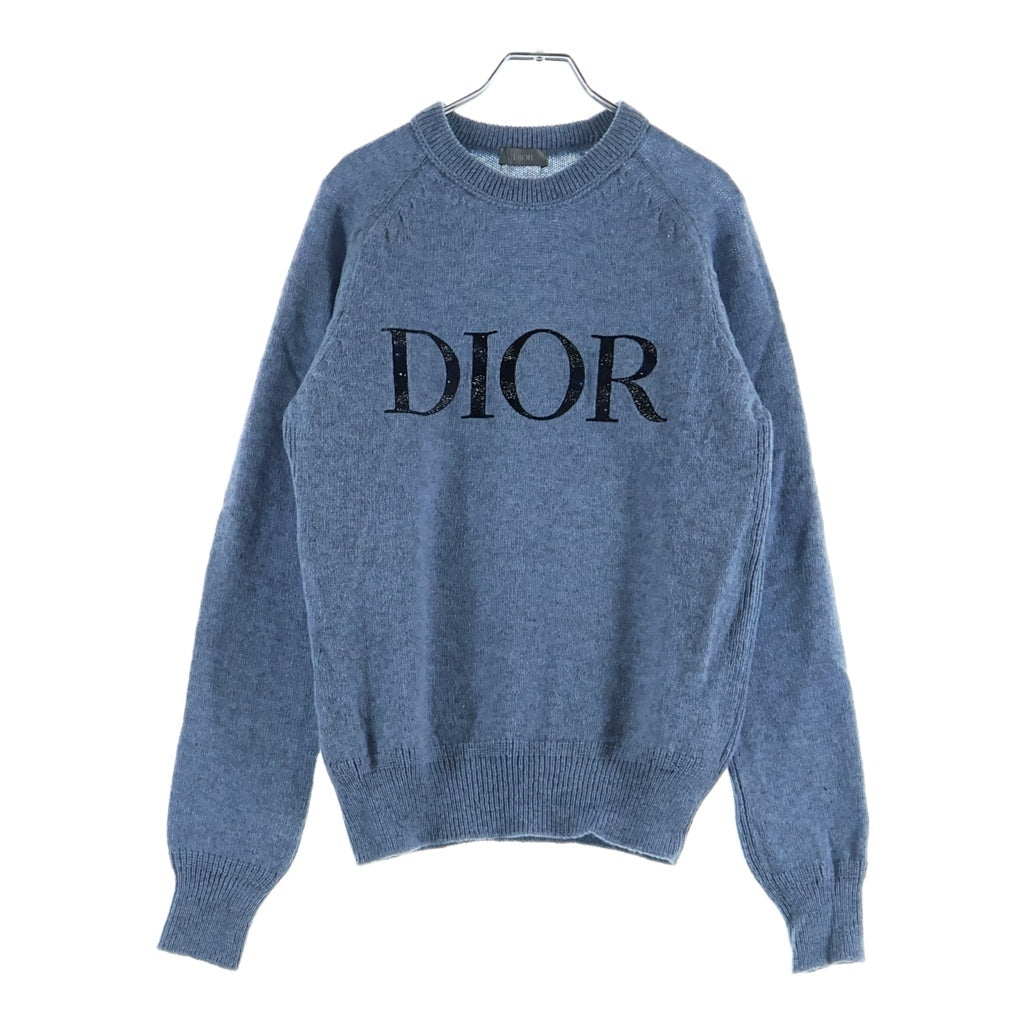 Christian Dior(クリスチャンディオール) ロゴ ニットセーター ブルー ウール 143M657AT296