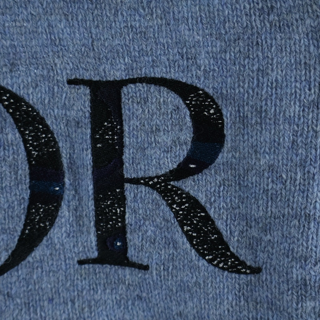 Christian Dior(クリスチャンディオール) ロゴ ニットセーター ブルー ウール 143M657AT296