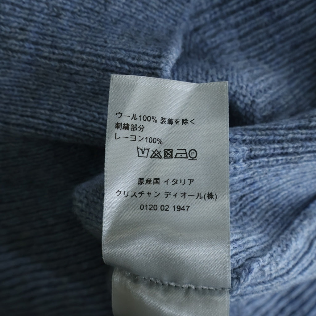 Christian Dior(クリスチャンディオール) ロゴ ニットセーター ブルー ウール 143M657AT296
