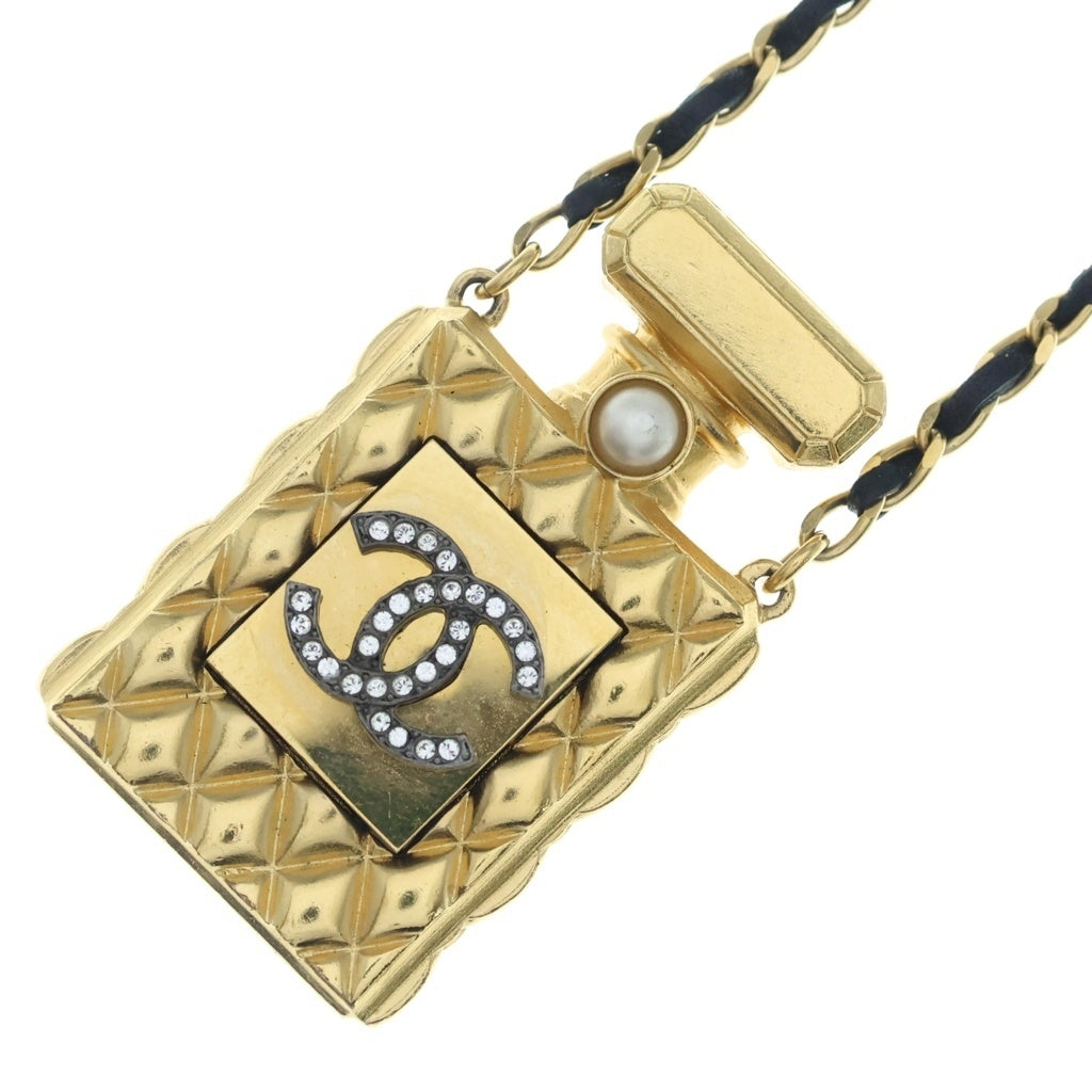 CHANEL(シャネル) ココマーク ラインストーン パフューム 香水 ボトルモチーフ ネックレス ペンダント チェーン ゴールド レディース
