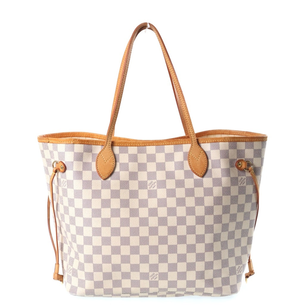 LOUIS VUITTON(ルイヴィトン) ネヴァーフルMM ダミエ ハンドバッグ トートバッグ アイボリー レザー×PVC N51107 ゴールド金具 レディース