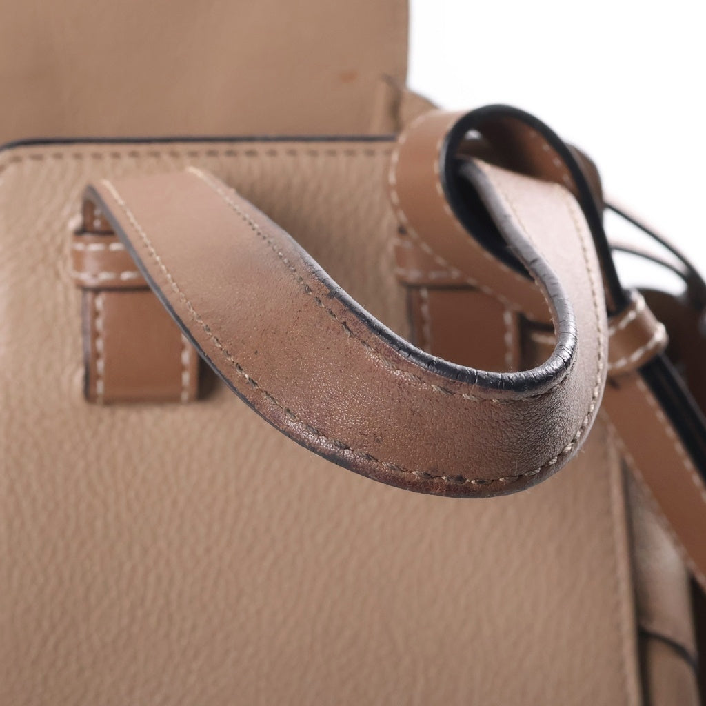 LOEWE(ロエベ) ハンモック ミニ 2WAYハンドバッグ ショルダーバッグ ブラウンベージュ レザー ゴールド金具 レディース