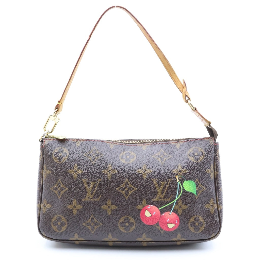 LOUIS VUITTON(ルイヴィトン) モノグラムチェリー ポシェットアクセソワール PVC レザー ハンドバッグ アクセサリーポーチ ブラウン M95008 レディース