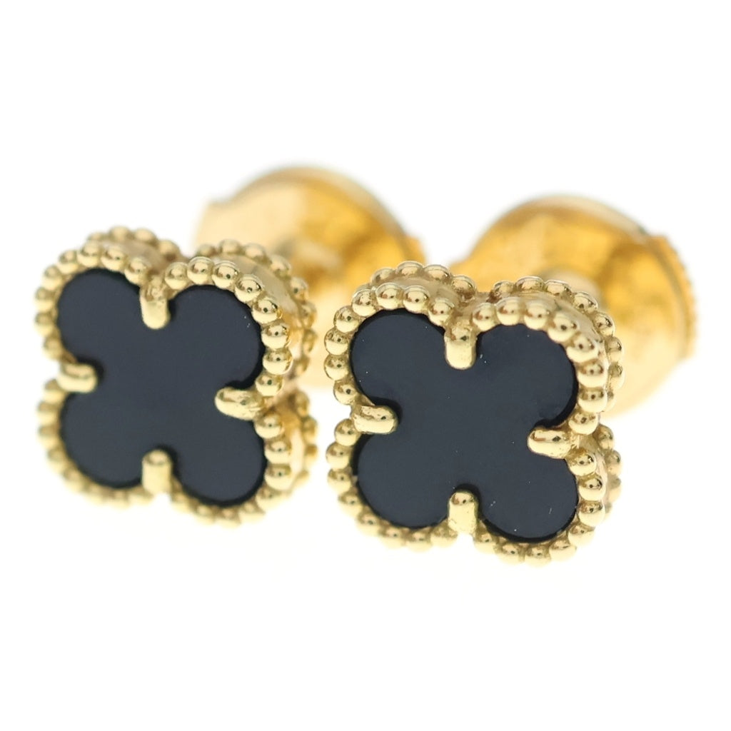 Van Cleef & Arpels(ヴァンクリーフアンドアーペル) スイートアルハンブラ オニキス ピアス Au750 イエローゴールド VCARA44900 レディース