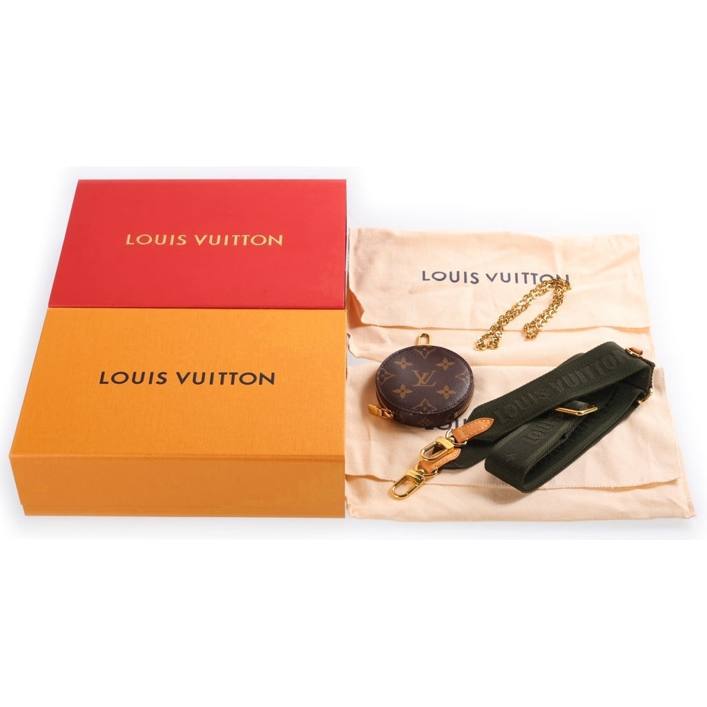 LOUIS VUITTON(ルイヴィトン) モノグラム ミュルティ・ポシェットアクセソワール ショルダーバッグ ブラウン レザー×PVC M44813 ゴールド金具 レディース