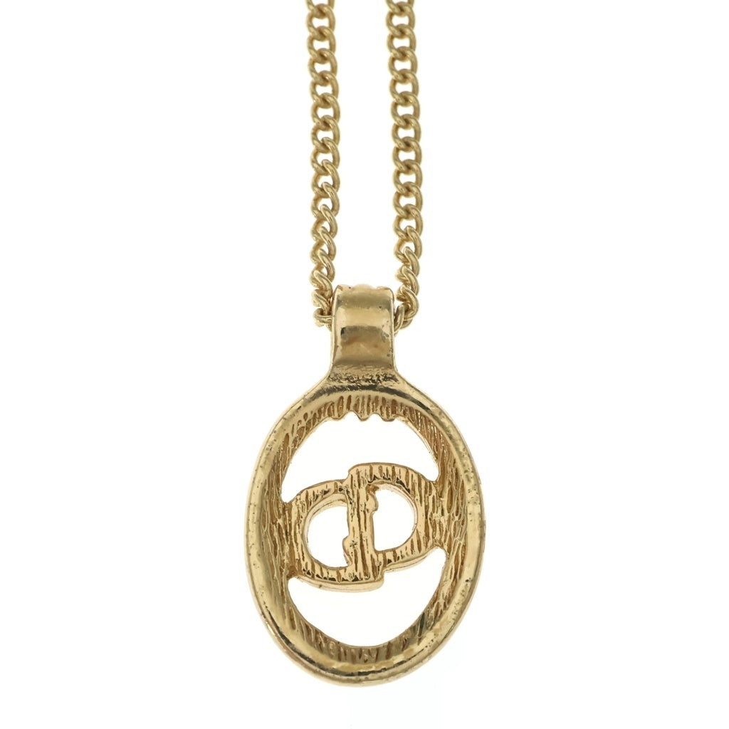 Christian Dior(クリスチャンディオール) CDロゴ ネックレス ペンダント メッキ ゴールド レディース