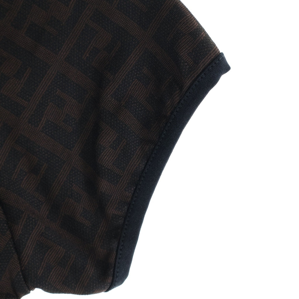 FENDI(フェンディ) OLD ズッカ総柄 クルーネック 半袖ストレッチTシャツ カットソー イタリア製 ブラウン系