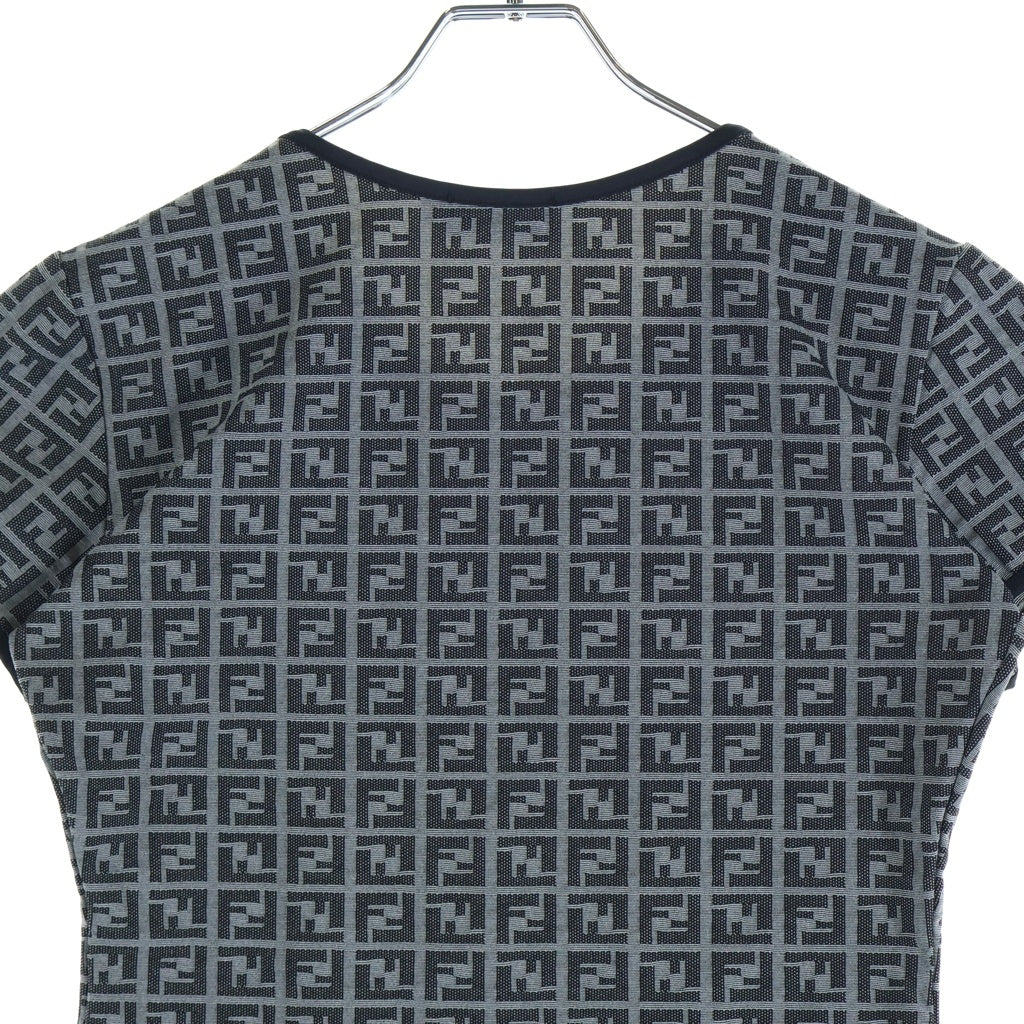 FENDI(フェンディ) OLD ズッカ総柄 クルーネック 半袖Tシャツ カットソー ロゴ イタリア製 グレー