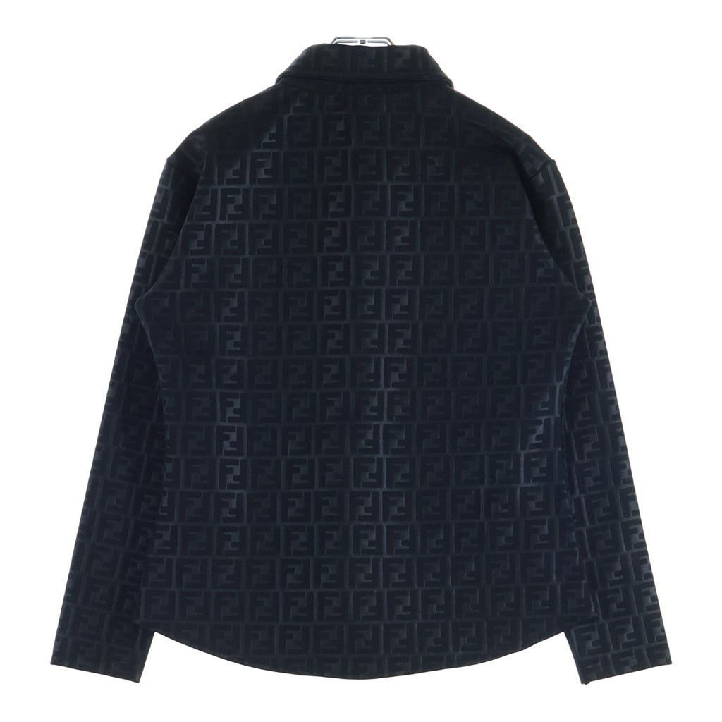 FENDI(フェンディ) OLD ズッカ総柄 長袖シャツ ポリエステル ロゴ イタリア製 ブラック
