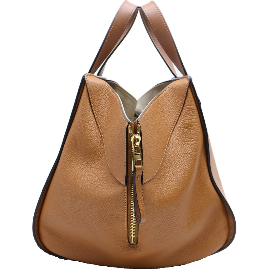 LOEWE(ロエベ) ハンモック スモール 2WAYハンドバッグ ショルダーバッグ ブラウン レザー×PVC ゴールド金具 レディース