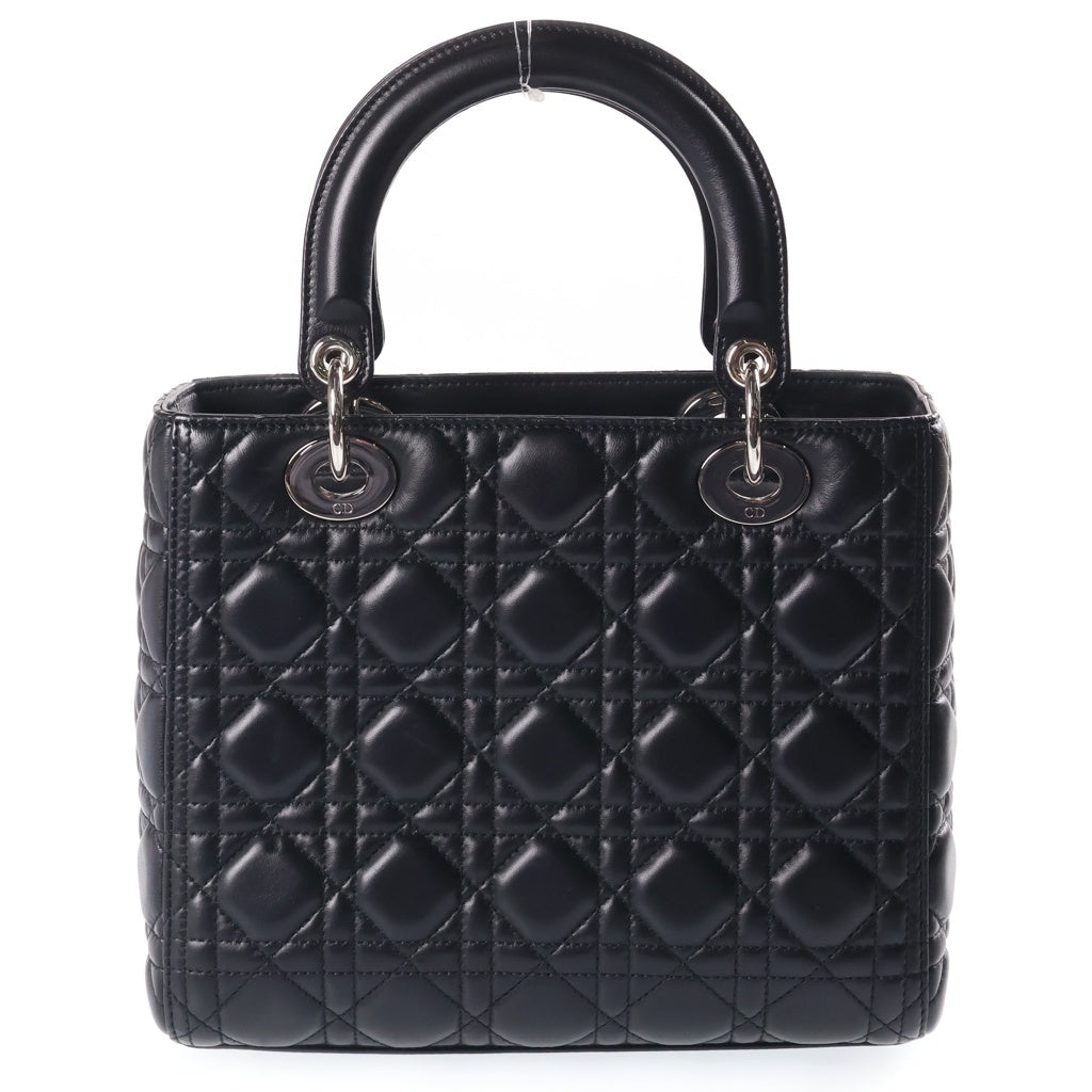 Christian Dior(クリスチャンディオール) レディディオール 2WAYハンドバッグ ショルダーバッグ ブラック レザー M0565ONGE-M900 シルバー金具 レディース