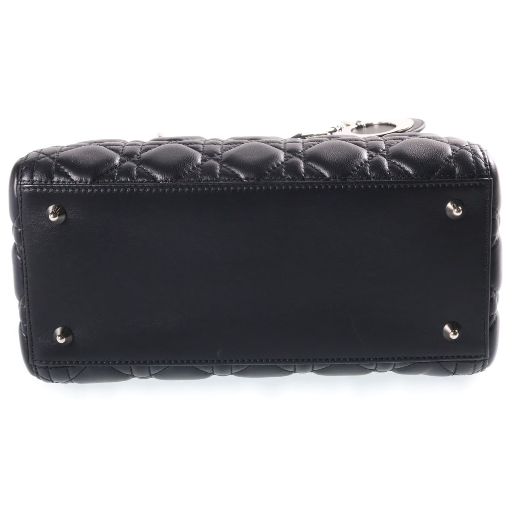 Christian Dior(クリスチャンディオール) レディディオール 2WAYハンドバッグ ショルダーバッグ ブラック レザー M0565ONGE-M900 シルバー金具 レディース