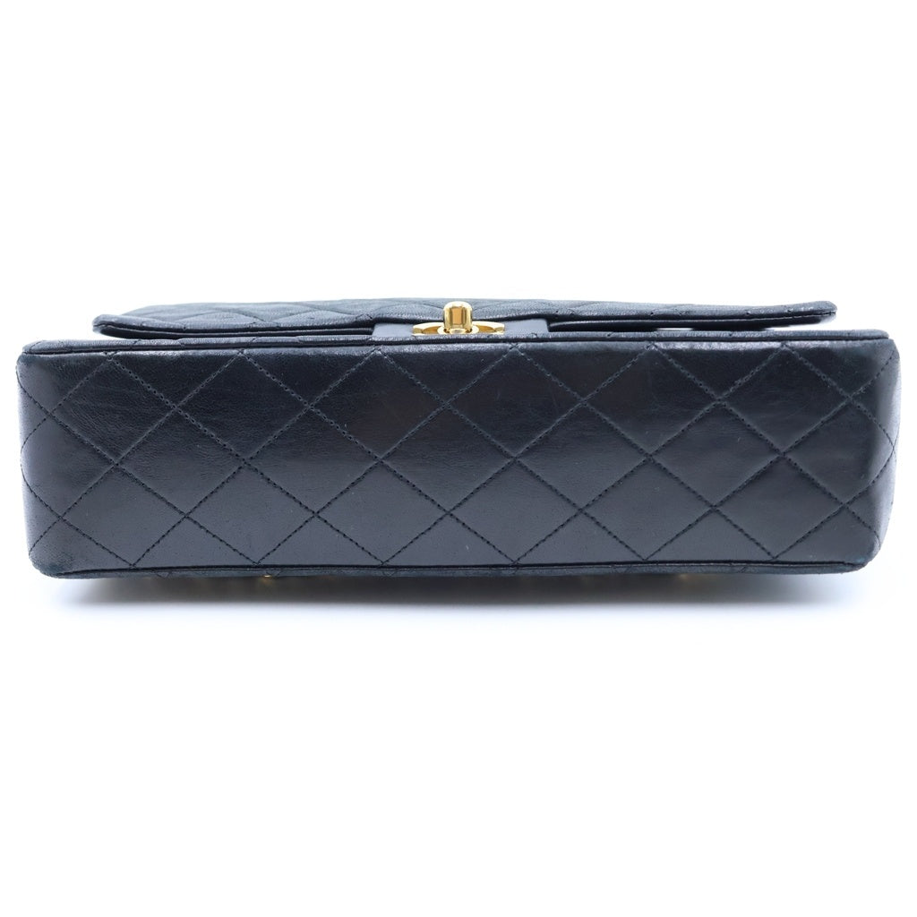 CHANEL(シャネル) マトラッセ25 WフラップWチェーンショルダーバッグ ブラック ラムスキン ゴールド金具 シール有 1番台 A01112 レディース