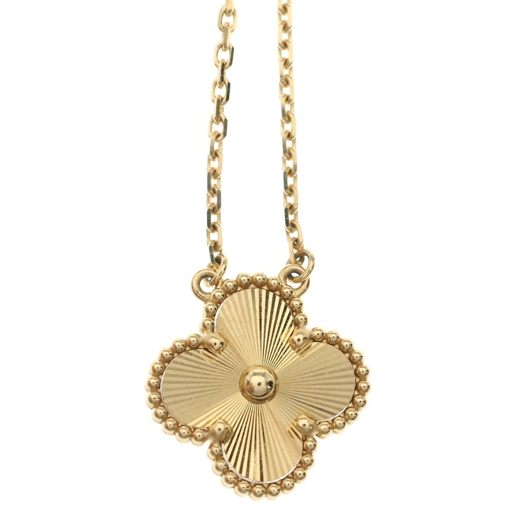 Van Cleef & Arpels(ヴァンクリーフアンドアーペル) ヴィンテージアルハンブラ ギョーシェ ネックレス Au750 イエローゴールド VCARP4KL00 レディース