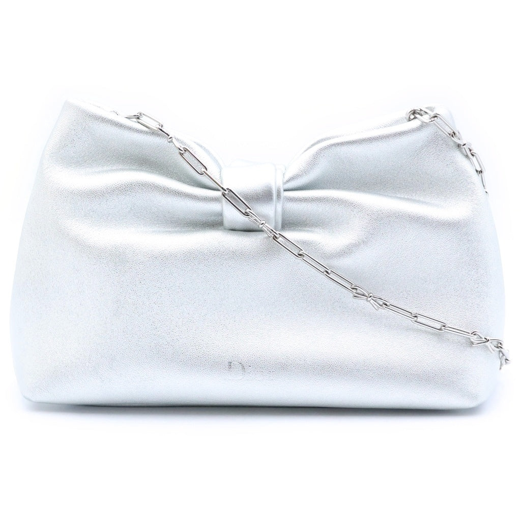 DIOR(ディオール) Bow バッグ スモール ショルダーバッグ ハンドバッグ シルバー ラムスキン M0715PUQO_M20N レディース