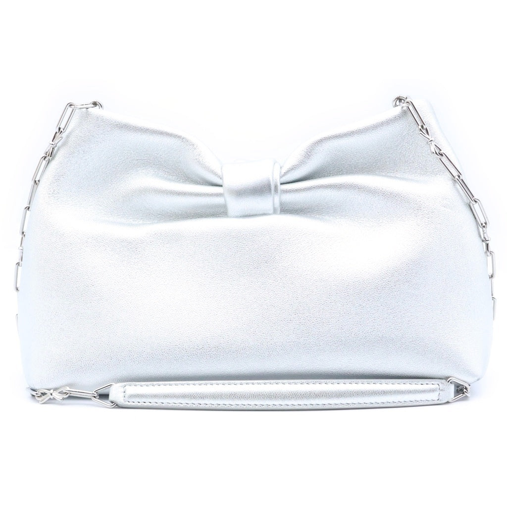 DIOR(ディオール) Bow バッグ スモール ショルダーバッグ ハンドバッグ シルバー ラムスキン M0715PUQO_M20N レディース