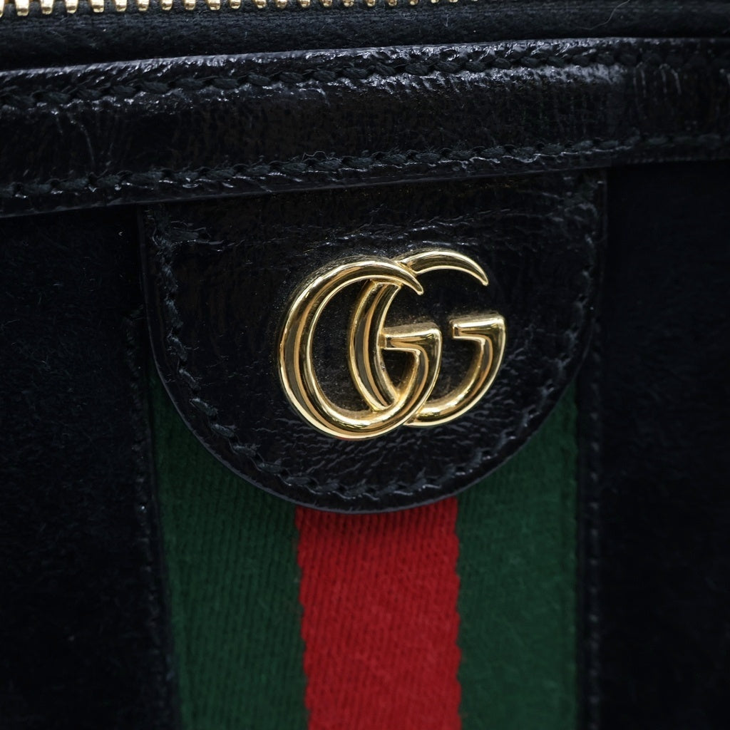 GUCCI(グッチ) GG シェリーラインハンドバッグ ブラック スエード×レザー 524533 レディース