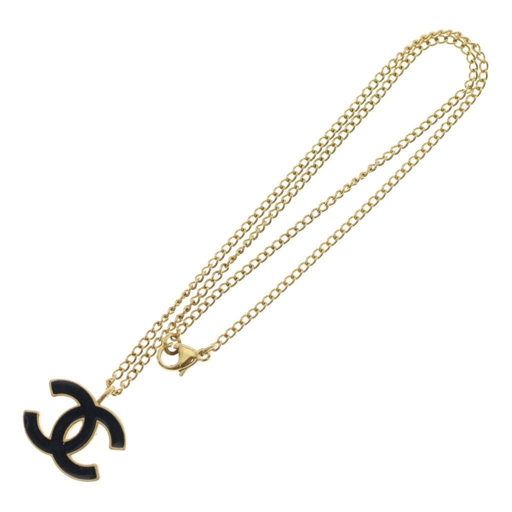 CHANEL(シャネル) ココマーク ネックレス メタル ゴールド×ブラック 豆あり 02A レディース