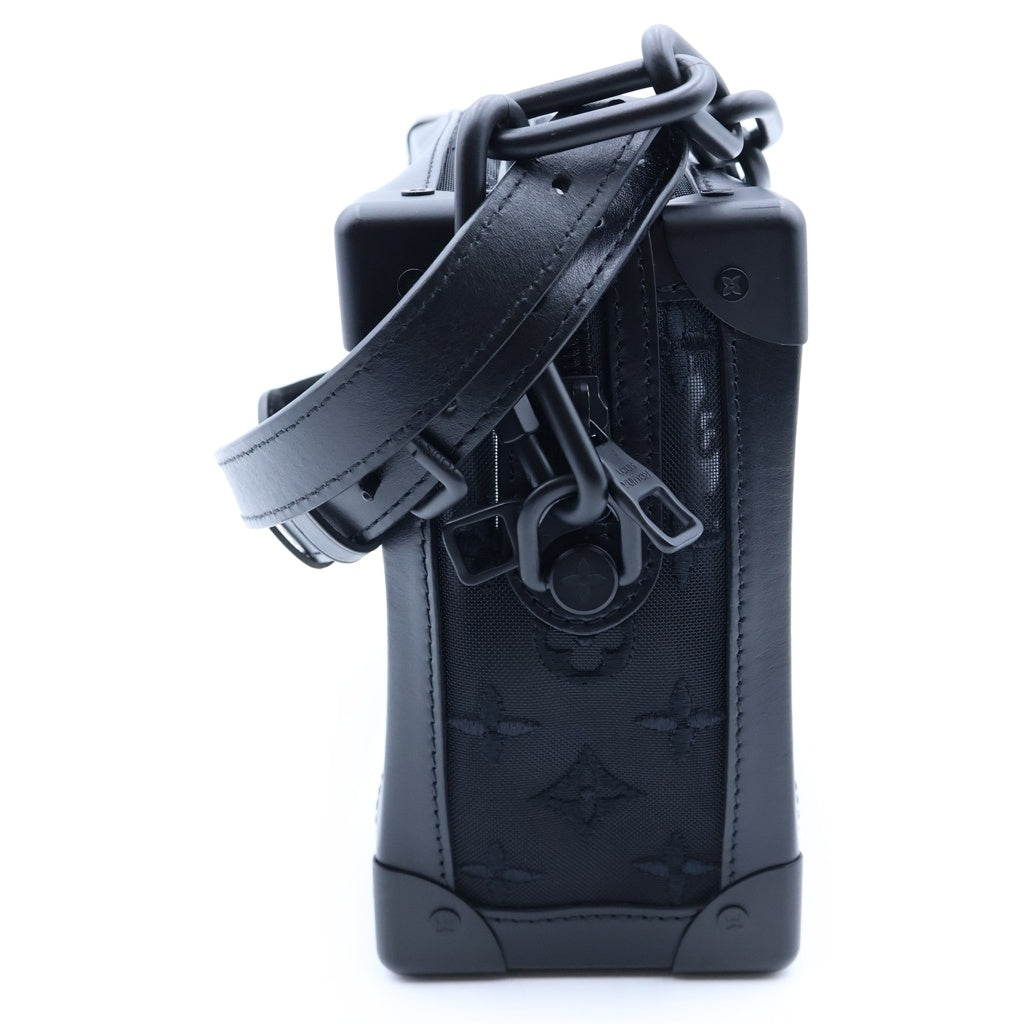 LOUIS VUITTON(ルイヴィトン) モノグラム ソフトトランク ショルダーバッグ ブラック メッシュ×レザー M53964 ICタイプ レディース