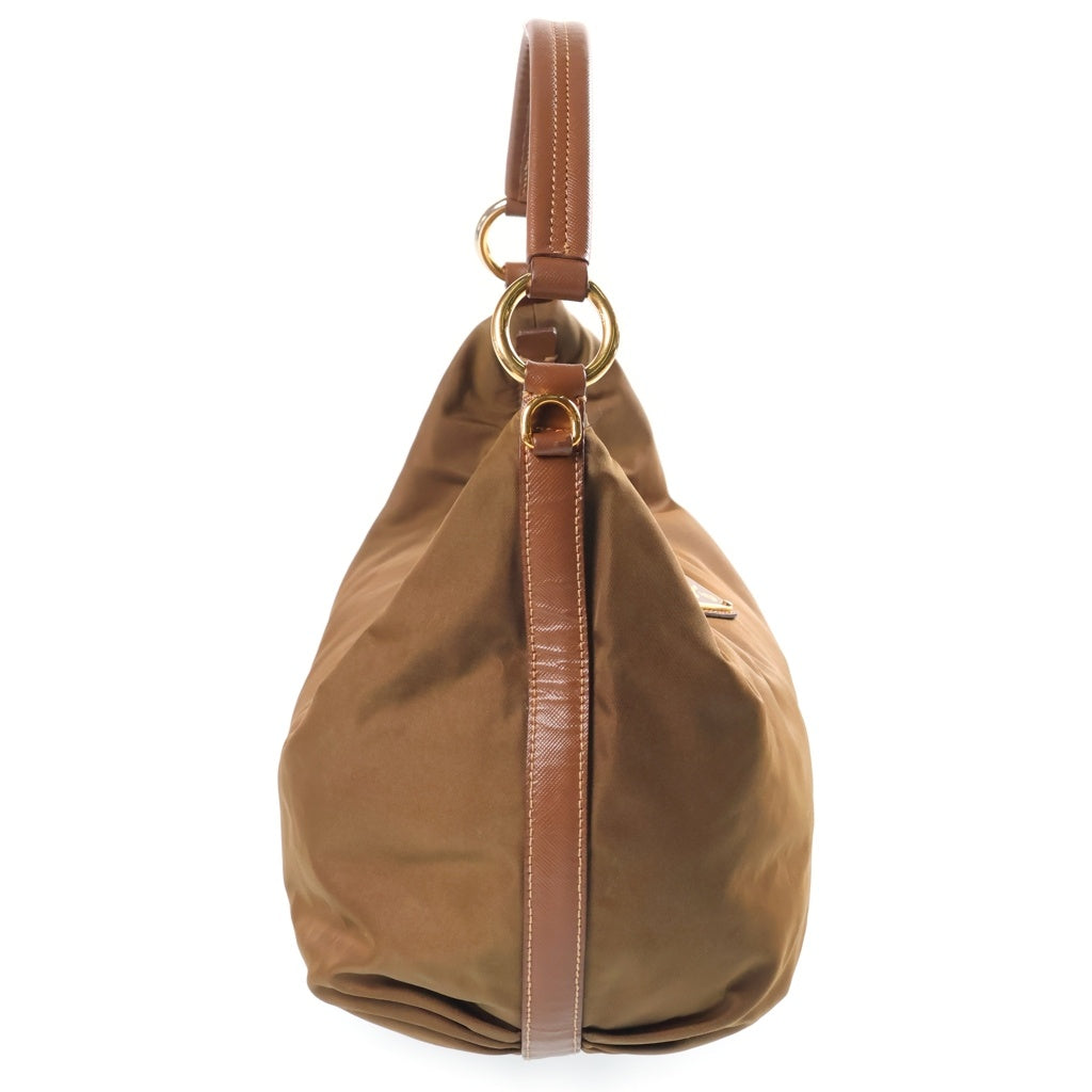 PRADA(プラダ) ワンショルダーバッグ カーキ ナイロン×レザー BR3291 ゴールド金具
