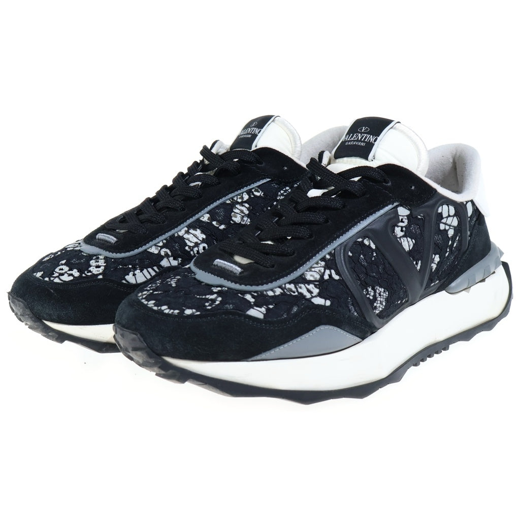 VALENTINO(ヴァレンティノ) 22SS Vロゴ レースデザイン ローカットスニーカー シューズ ランナー ブラック