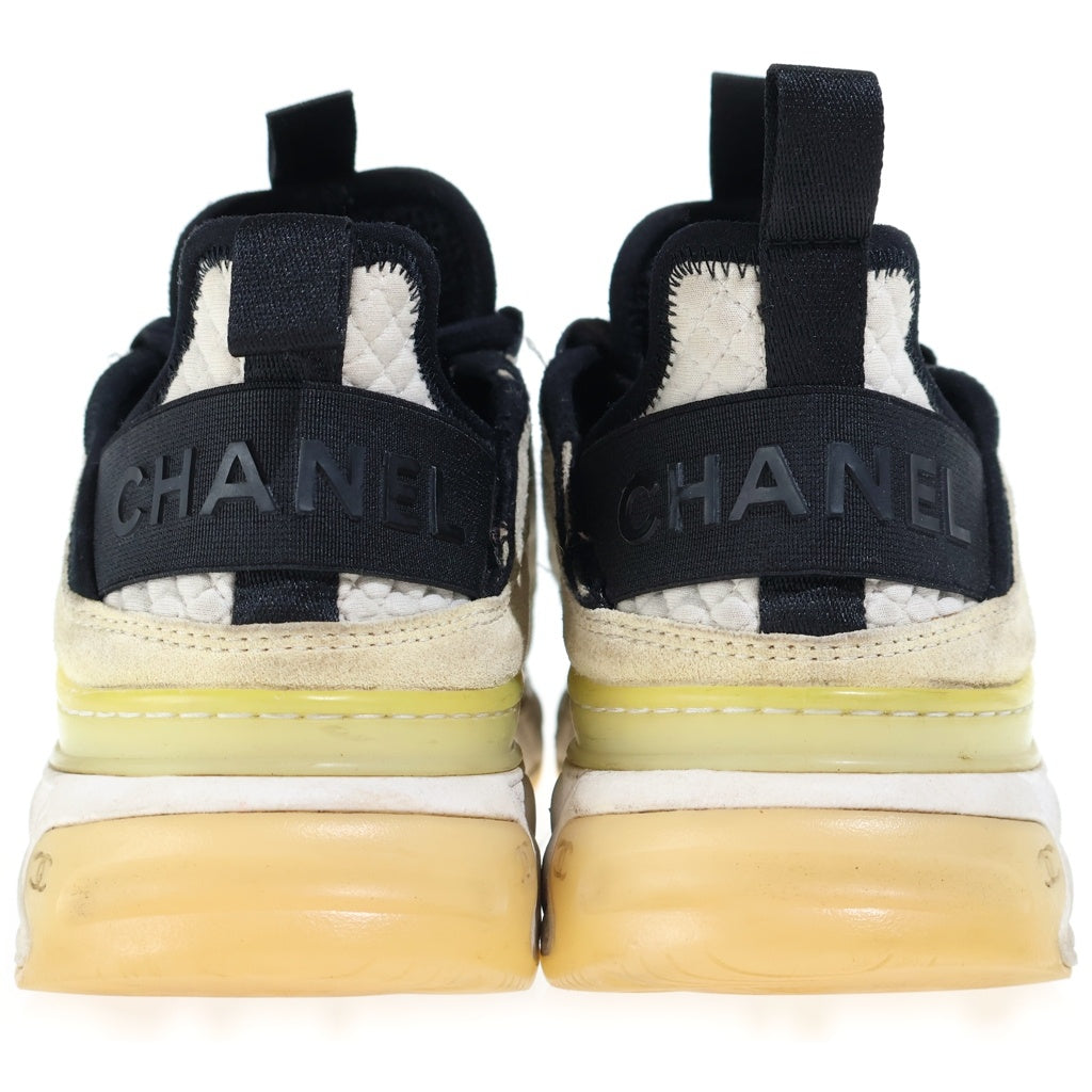 CHANEL(シャネル) マトラッセ ココマーク スエード切り替え ローカットスニーカー シューズ マルチカラー ホワイト/ブラック レディース