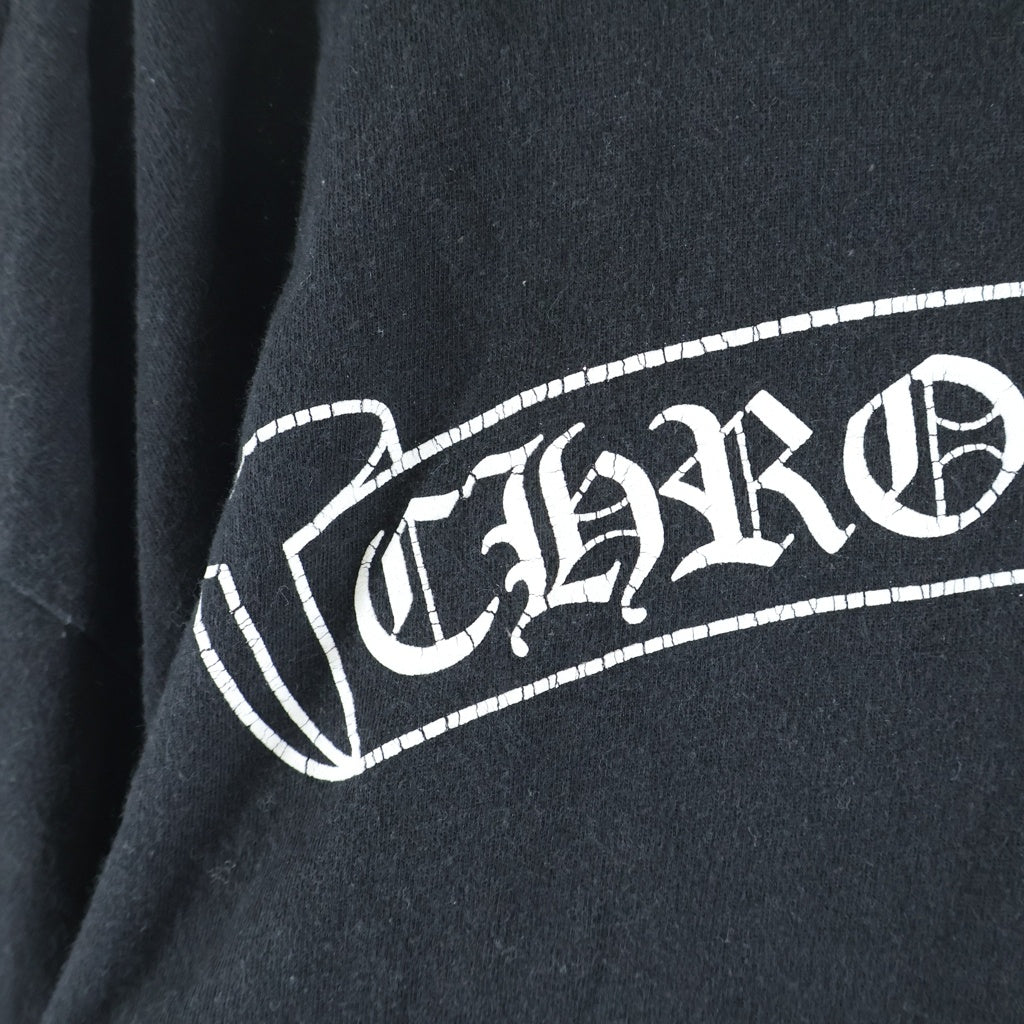 CHROME HEARTS(クロムハーツ) マルチカラー セメタリークロス スクロールラベル プリント ロングスリーブ 長袖 Tシャツ カットソー ブラック