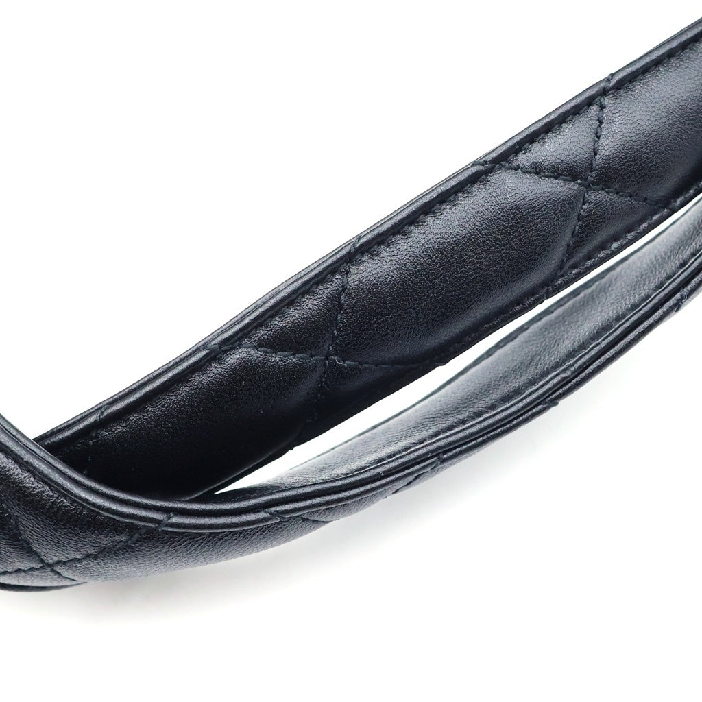 SAINT LAURENT PARIS(サンローランパリ) イカール マキシ キルティング トートバッグ ハンドバッグ ブラック ラムスキン ゴールド金具 レディース