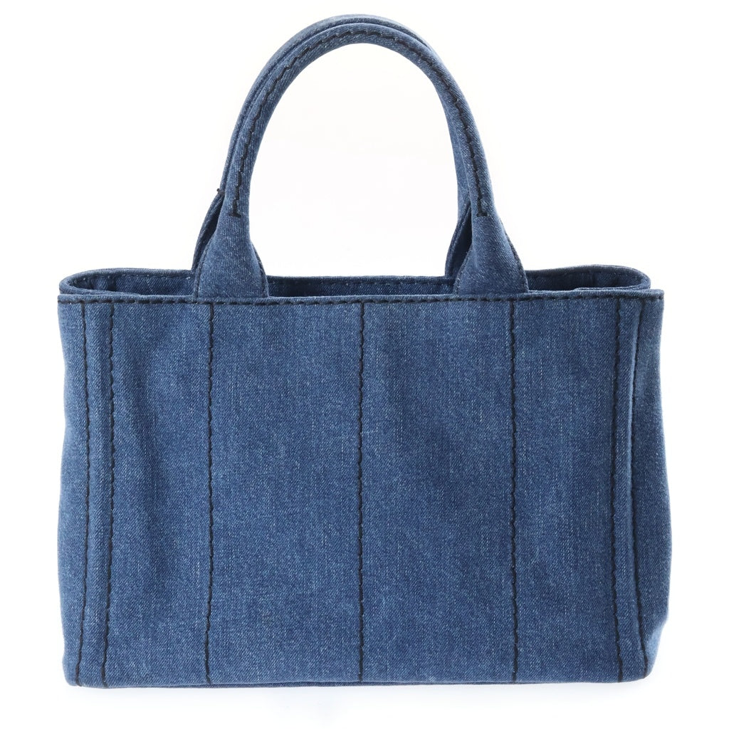 PRADA(プラダ) カナパ 2WAYハンドバッグ ショルダーバッグ インディゴブルー デニム 1BG439 ゴールド金具 レディース