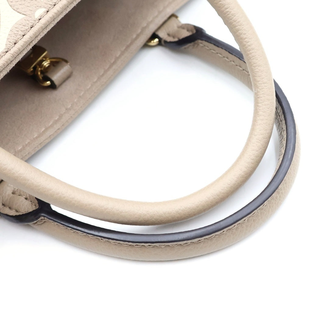 LOUIS VUITTON(ルイヴィトン) モノグラム・アンプラント オンザゴー PM 2WAYショルダーバッグ ハンドバッグ ベージュ レザー M45779 ゴールド金具 レディース