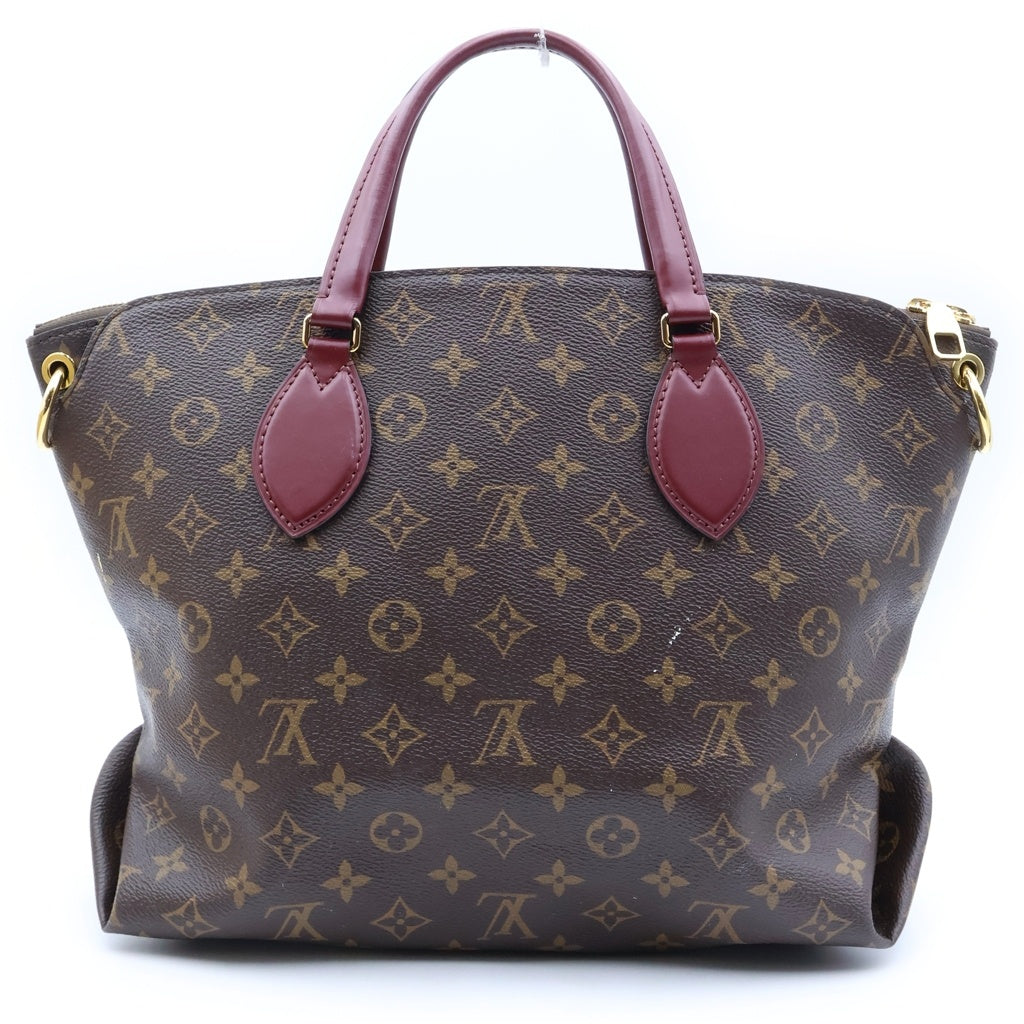 LOUIS VUITTON(ルイヴィトン) モノグラム フラワージップドトートMM ブラウン PVCレザー RFID M44348 レディース