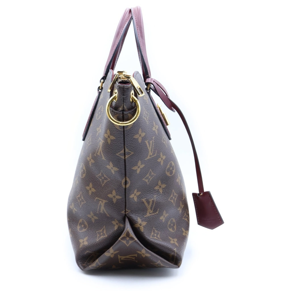 LOUIS VUITTON(ルイヴィトン) モノグラム フラワージップドトートMM ブラウン PVCレザー RFID M44348 レディース