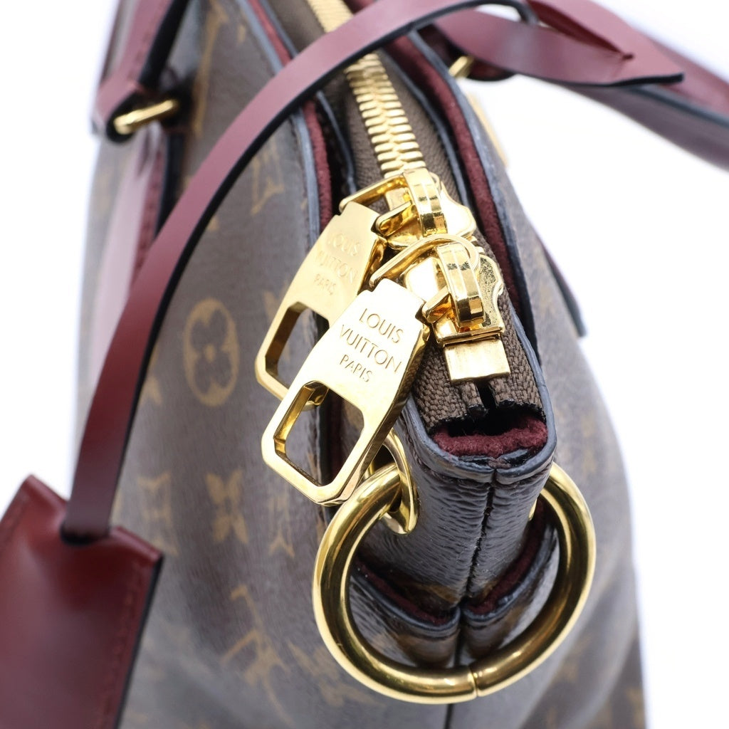 LOUIS VUITTON(ルイヴィトン) モノグラム フラワージップドトートMM ブラウン PVCレザー RFID M44348 レディース