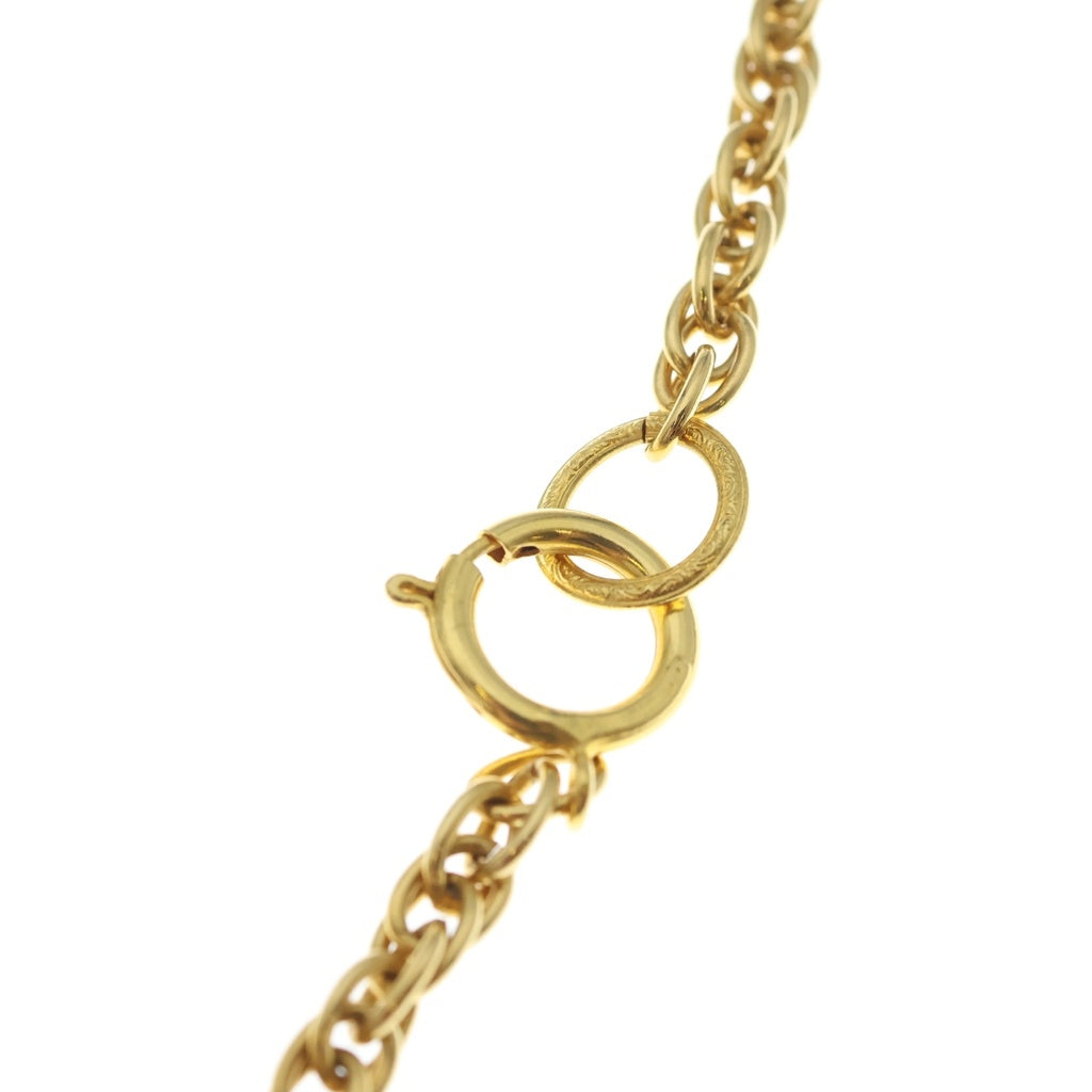 CHANEL(シャネル) ロングチェーンネックレス ひし形 ストーン ゴールド GP レディース