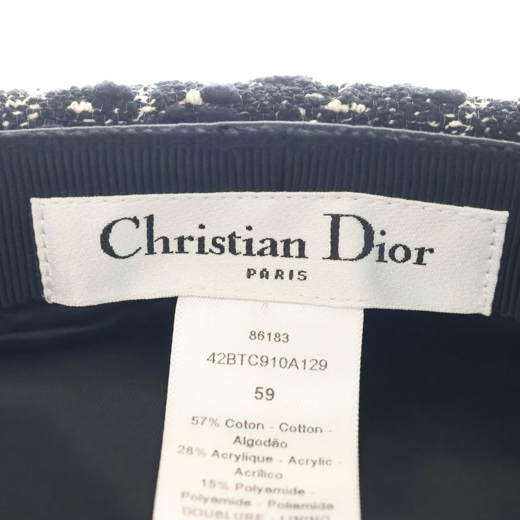 Christian Dior(クリスチャンディオール) ツイード ベレー帽 ブラック #59 42BTC910A129 レディース