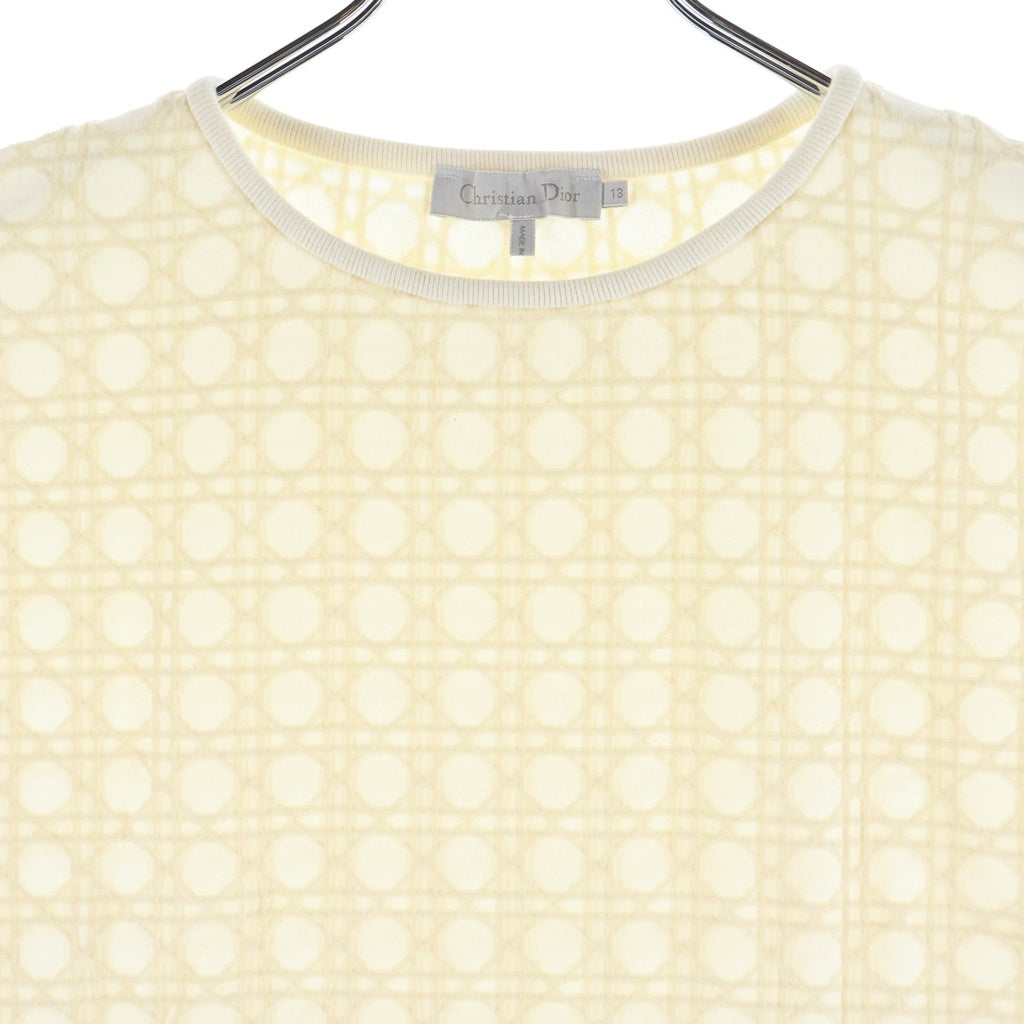 Christian Dior(クリスチャンディオール) キッズ マクロカナージュ 半袖コットンTシャツ カットソー アイボリー #13 レディース
