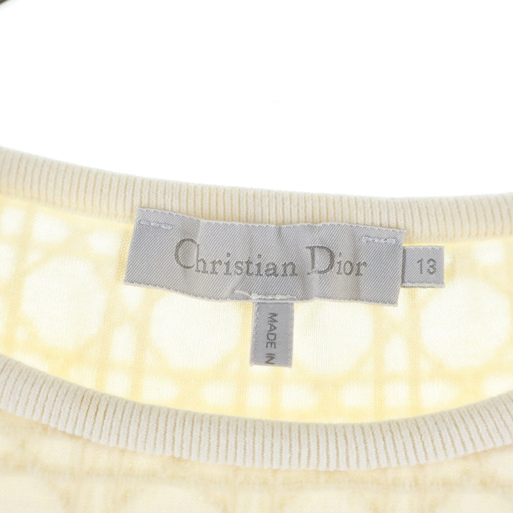 Christian Dior(クリスチャンディオール) キッズ マクロカナージュ 半袖コットンTシャツ カットソー アイボリー #13 レディース