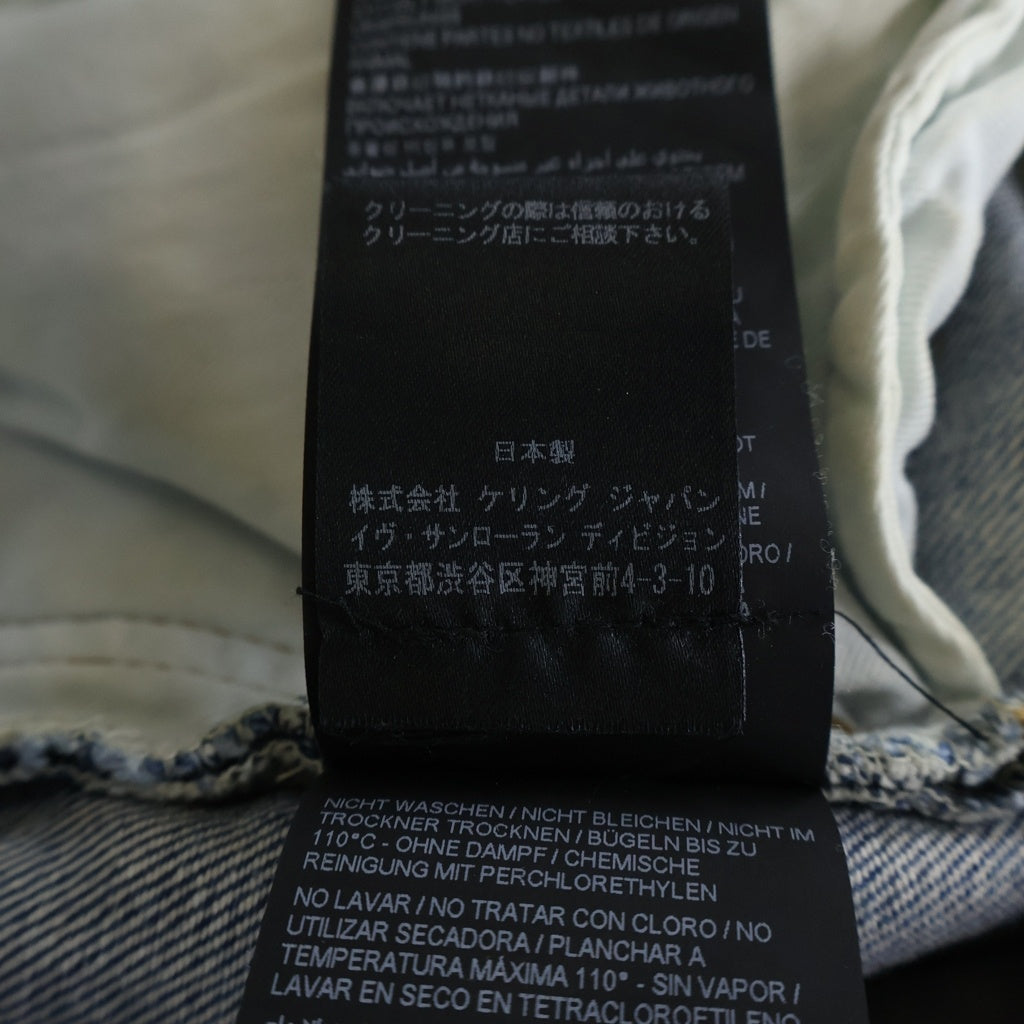 SAINT LAURENT PARIS(サンローランパリ) ダメージ加工デニム スキニーパンツ ジーンズ インディゴブルー #27 527389 レディース