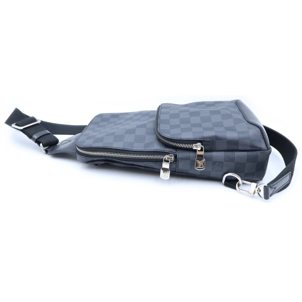 LOUIS VUITTON(ルイヴィトン) ダミエ グラフィット アヴェニュー スリングバッグ ボディバッグ ショルダーバッグ ブラック レザー×PVC N41719 シルバー金具 レディース