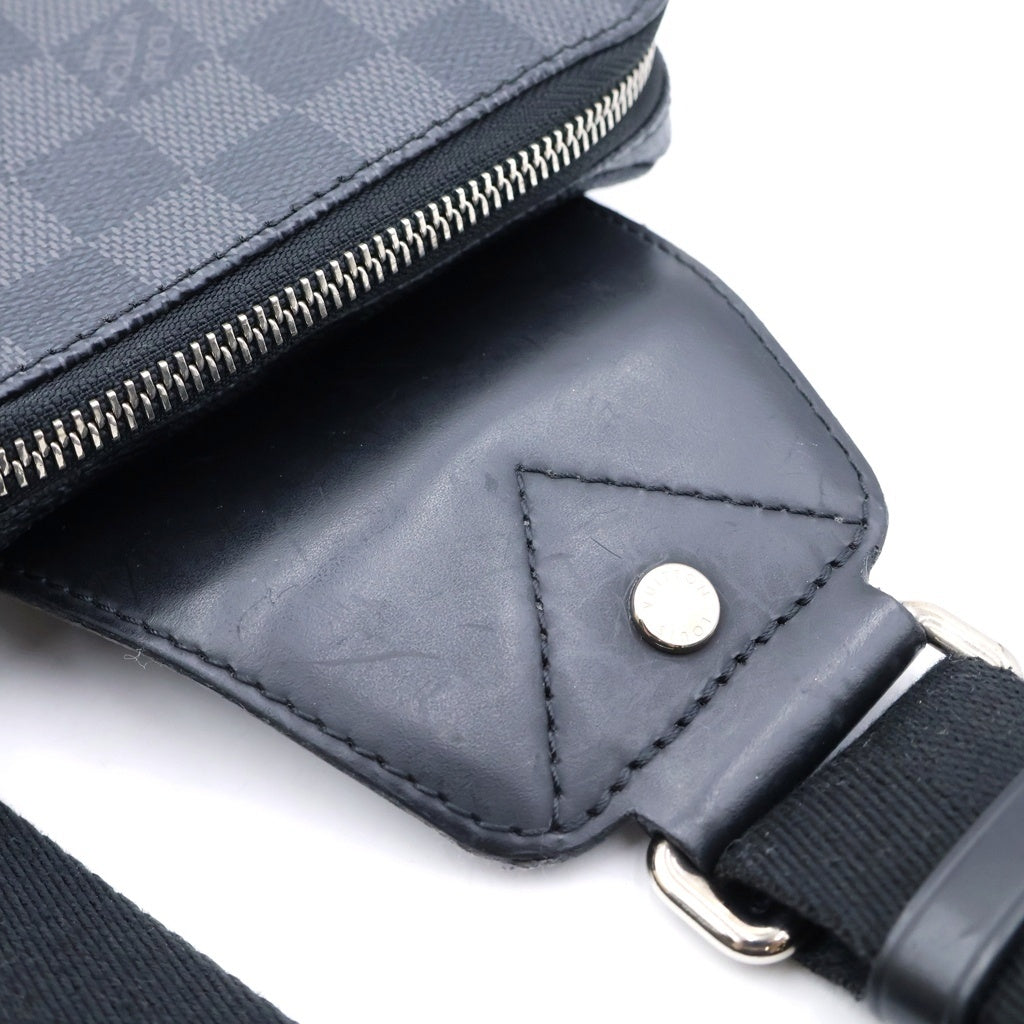 LOUIS VUITTON(ルイヴィトン) ダミエ グラフィット アヴェニュー スリングバッグ ボディバッグ ショルダーバッグ ブラック レザー×PVC N41719 シルバー金具 レディース