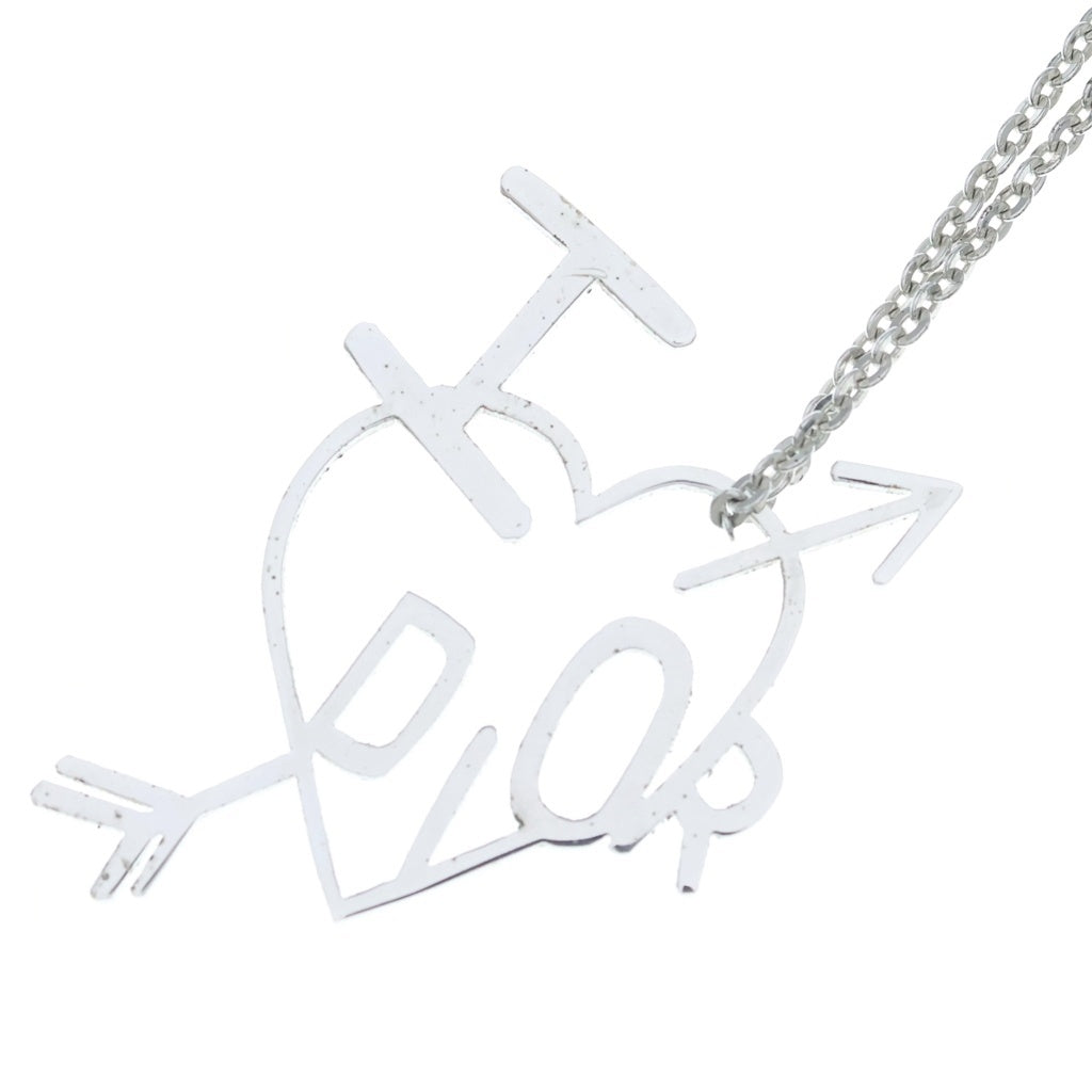 Christian Dior(クリスチャンディオール) ハートアロー ネックレス ペンダント チェーン シルバー レディース