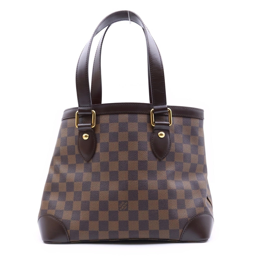 LOUIS VUITTON(ルイヴィトン) ダミエ ハムステッドPM ハンドバッグ トートバッグ ブラウン レザー×PVC N51205 ゴールド金具 レディース