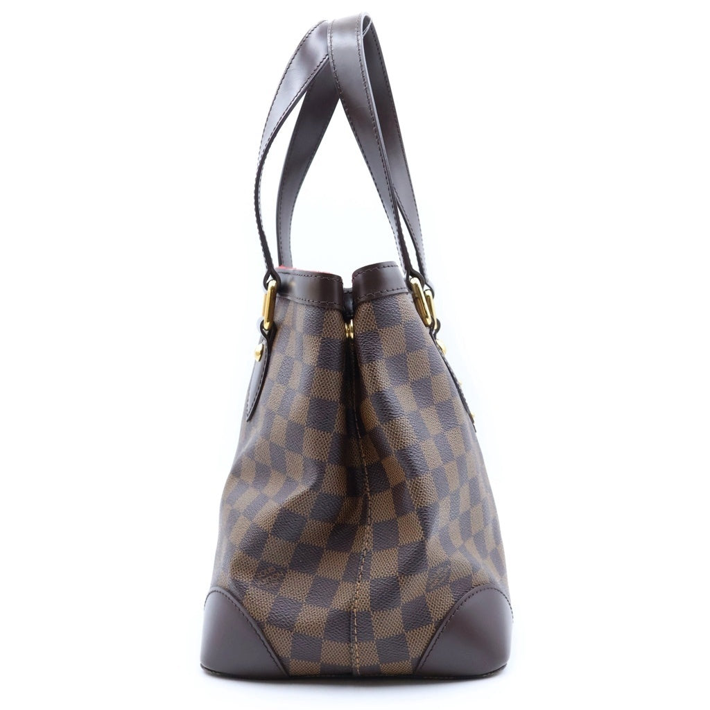 LOUIS VUITTON(ルイヴィトン) ダミエ ハムステッドPM ハンドバッグ トートバッグ ブラウン レザー×PVC N51205 ゴールド金具 レディース