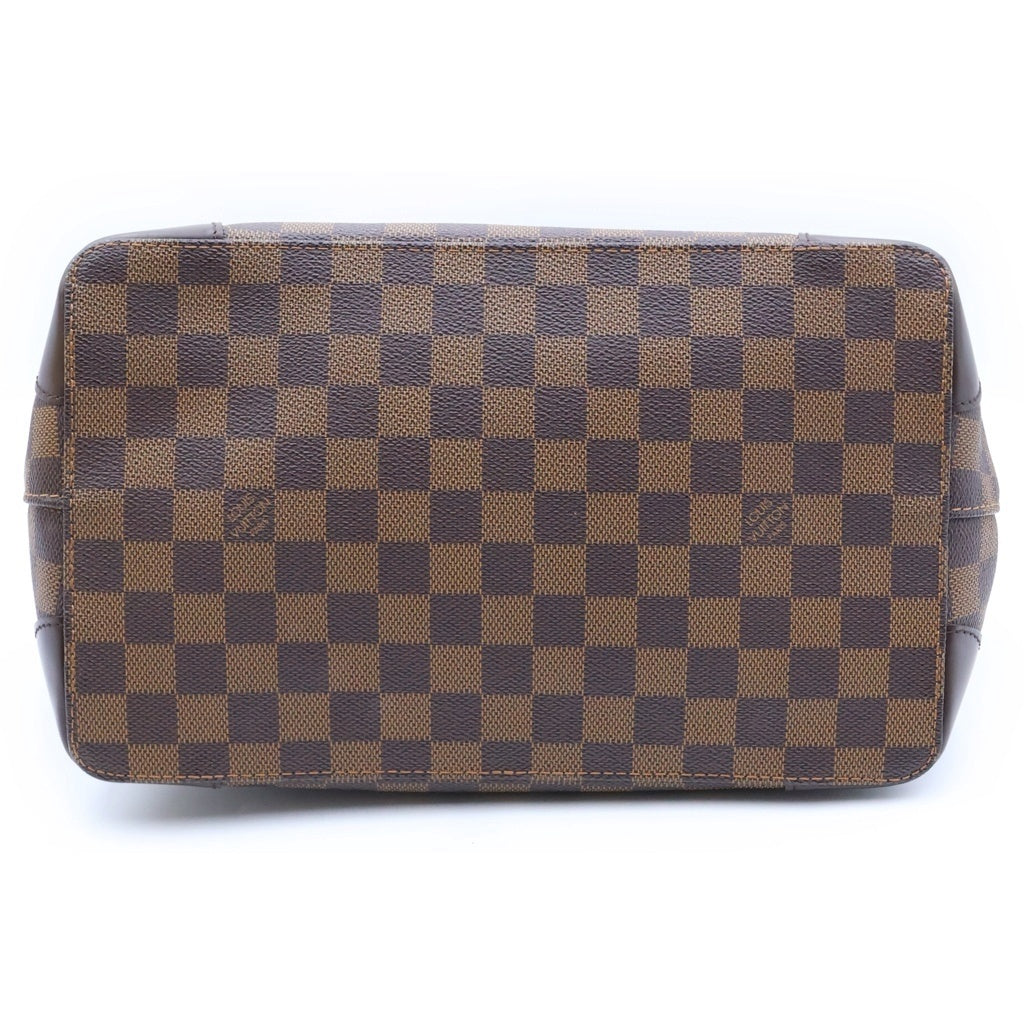 LOUIS VUITTON(ルイヴィトン) ダミエ ハムステッドPM ハンドバッグ トートバッグ ブラウン レザー×PVC N51205 ゴールド金具 レディース