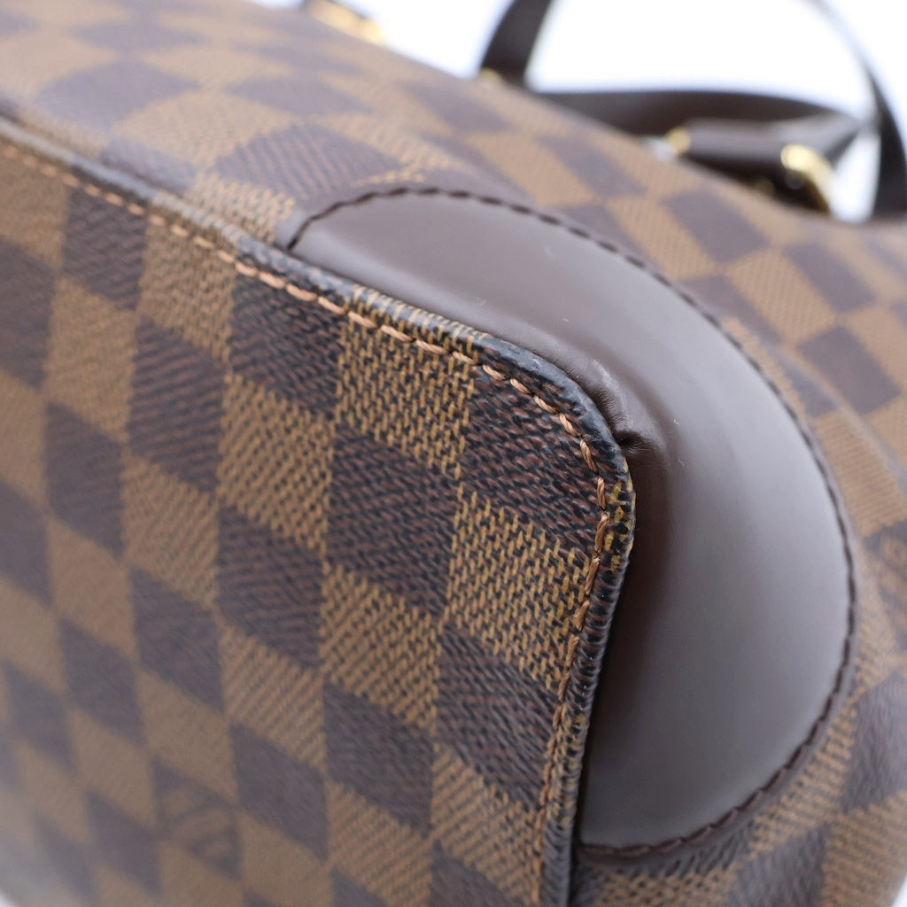LOUIS VUITTON(ルイヴィトン) ダミエ ハムステッドPM ハンドバッグ トートバッグ ブラウン レザー×PVC N51205 ゴールド金具 レディース