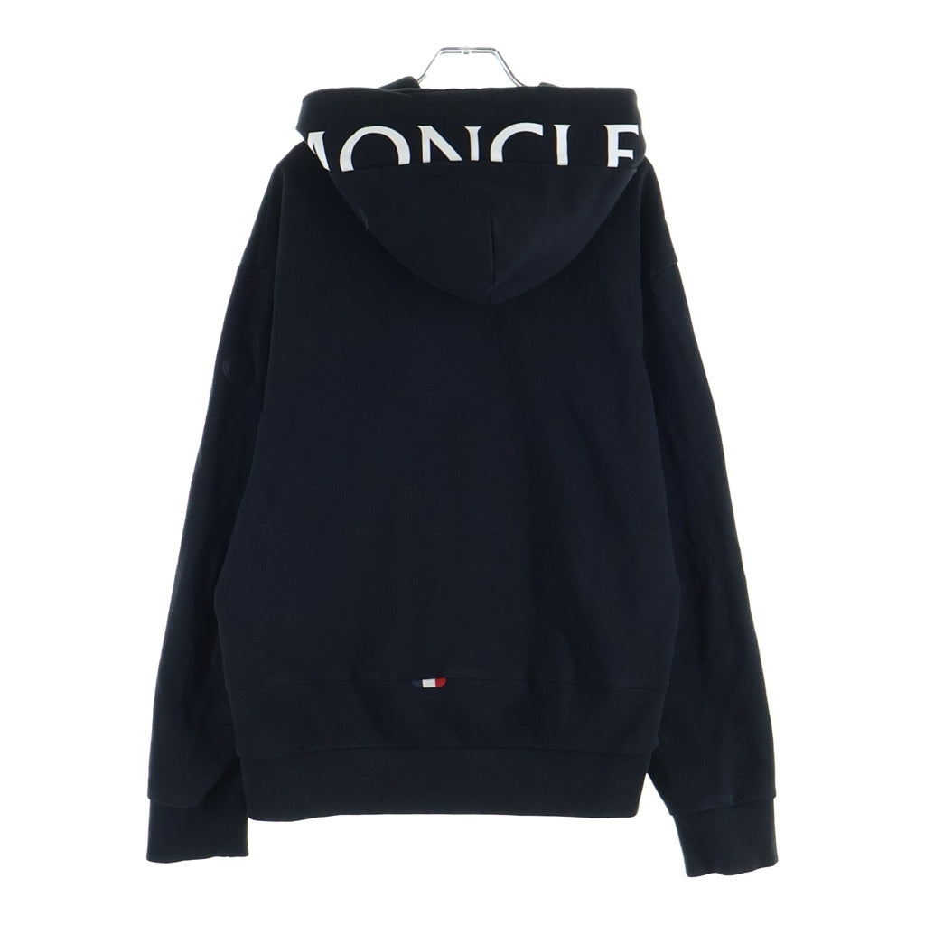 MONCLER(モンクレール) フードロゴプリント ハーフジップ スウェットパーカー フーディー コットン ブラック H10918G00036
