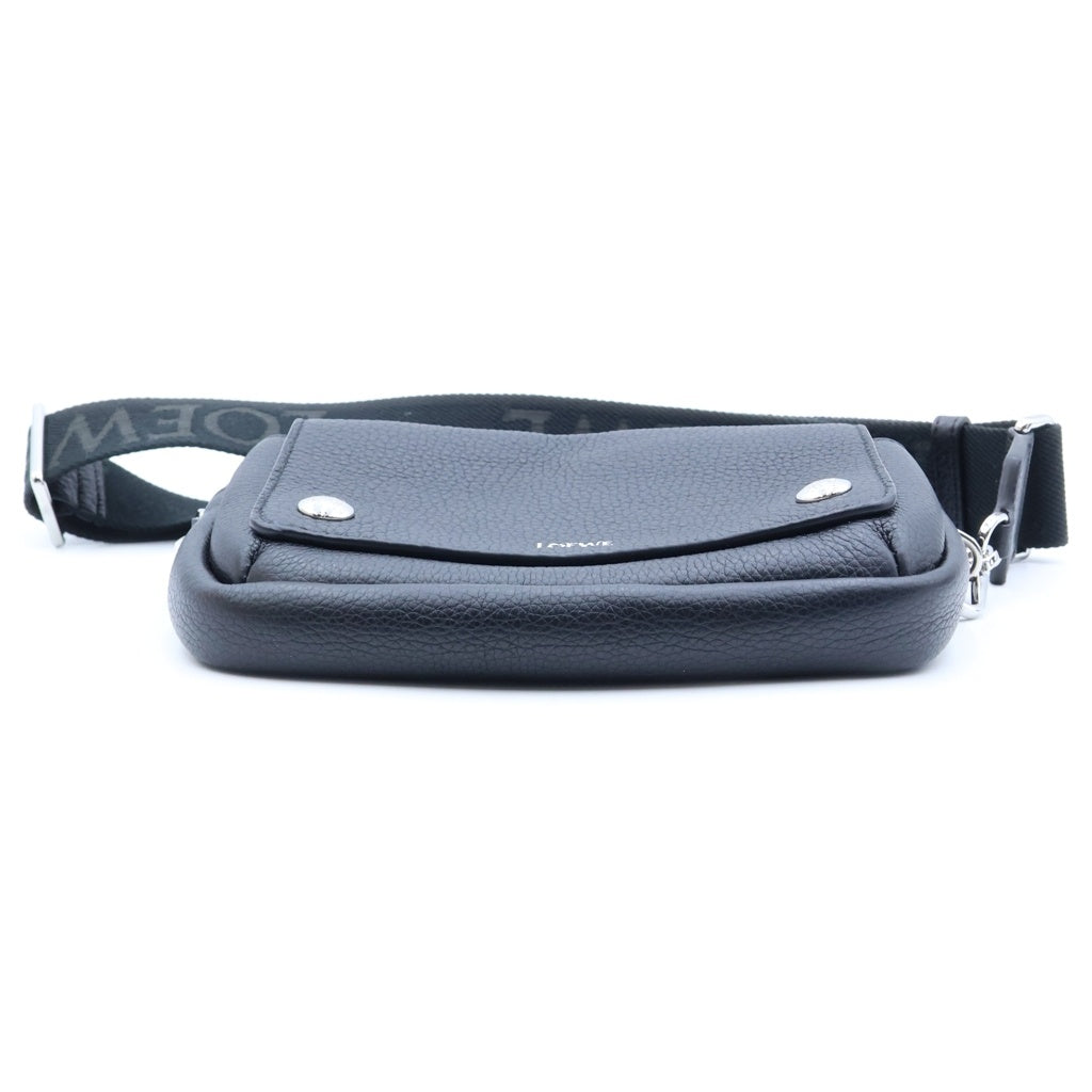 LOEWE(ロエベ) ぺブル アナグラム メッセンジャーバッグ スモール ブラック レザー レディース
